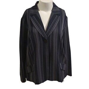 [Tracy Evans] Pin Stripe 1 Button Blazer - Size 24W
